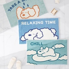 Cartoon Dog Korean Style Ins Bathroom Absorbent Mat, Entryway Door Mat, Home Toilet Anti-Slip Pad