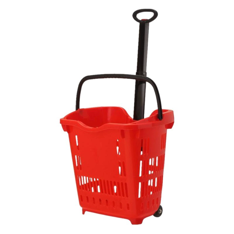 Корзина для покупок супермаркета портативная пластиковая корзина в европейском стиле портативная корзина тележка для покупок из алюминиевого сплава 40L50L с колесами