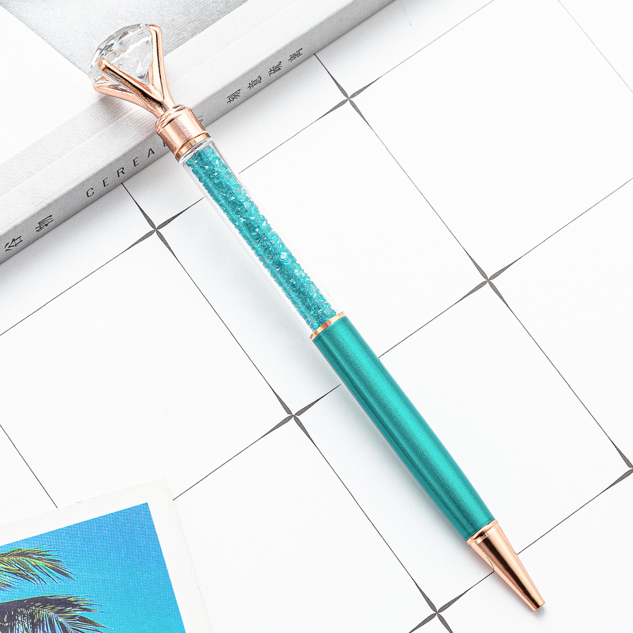 Bolígrafo de diamante de cristal grande con diamantes rotos bolígrafo coreano bonito bolígrafo de regalo de metal para chicas de alto valor