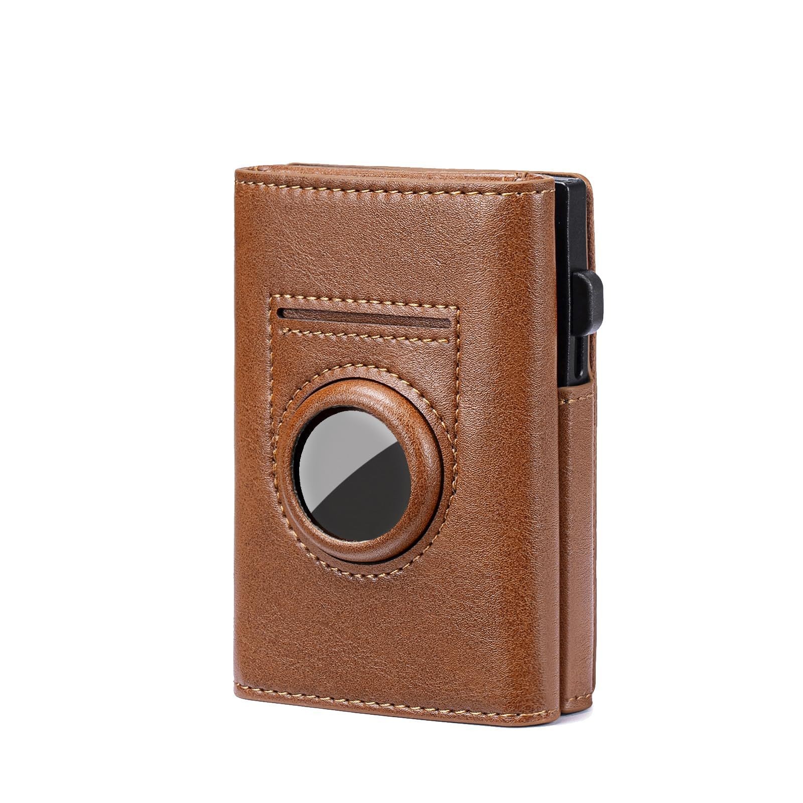 Amazon triple plegable RFID anti-robo bolsa deslizante con airtag posicionamiento cartera de cuero multifuncional cartera de hombre