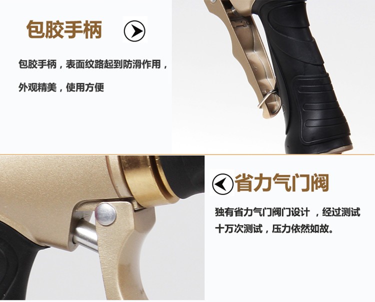 Household high-pressure car wash water gun with thickened latex telescopic hose, flower watering hose, faucet connection, explosion-proof and frost-resistant set