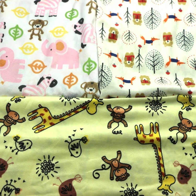 印花仿超柔短毛绒童装面料针织经编卡通分散印花仿超柔短毛绒布料