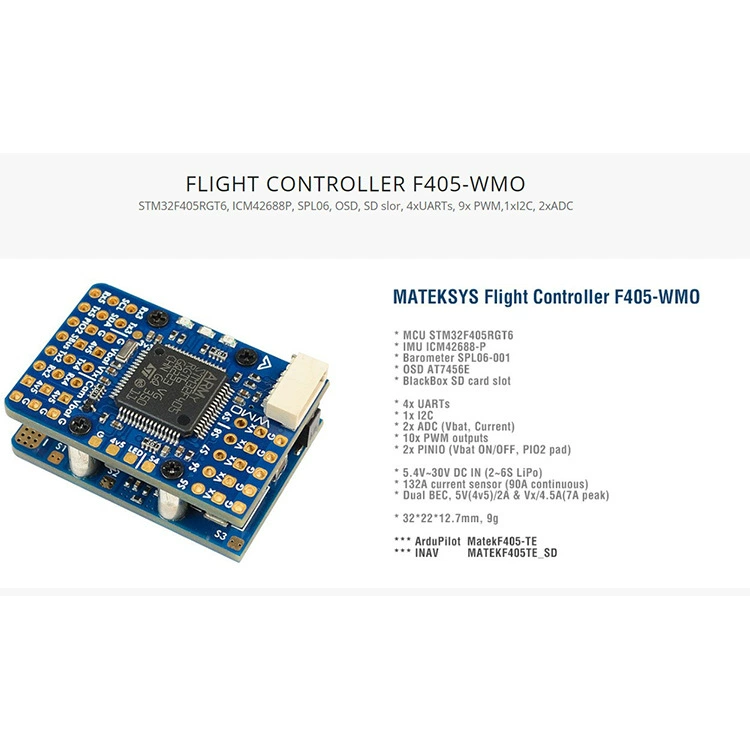 Matek Flight Controller F405-WMO AT7456E модель воздушной платы