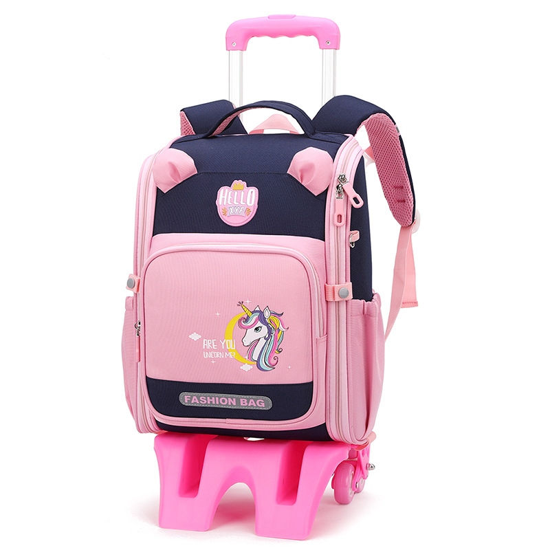 Peces naturales nuevo carro mochila estudiante de la escuela primaria grado 1-4 niño hembra ligero protección de la columna vertebral impermeable entrega transfronteriza