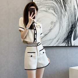 小香风时尚套装女2024年夏季时尚轻熟风洋气减龄高级感短裤两件套