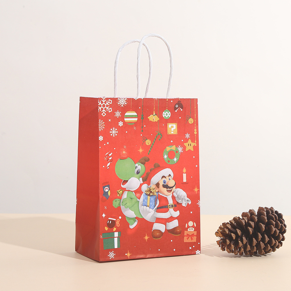 Christmas Festival Snowman Pattern Christmas Nordic Style Modern Style Santa Claus Snowman Kraft Paper Party Festival Gift Wrapping Supplies Gift Bags