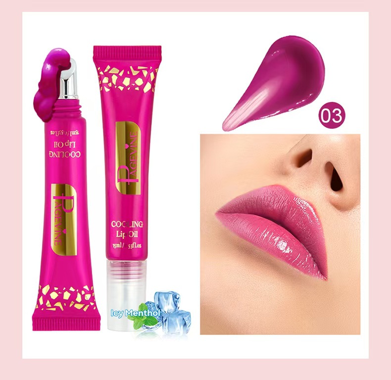 Bálsamo labial con color menta refrescante PAGE VINE, hidratante, nutritivo, reparador, con brillo perlado.