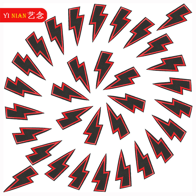 艺念2022热销闪电刺绣布贴包包补丁贴亚马逊热卖刺绣布贴绣花章