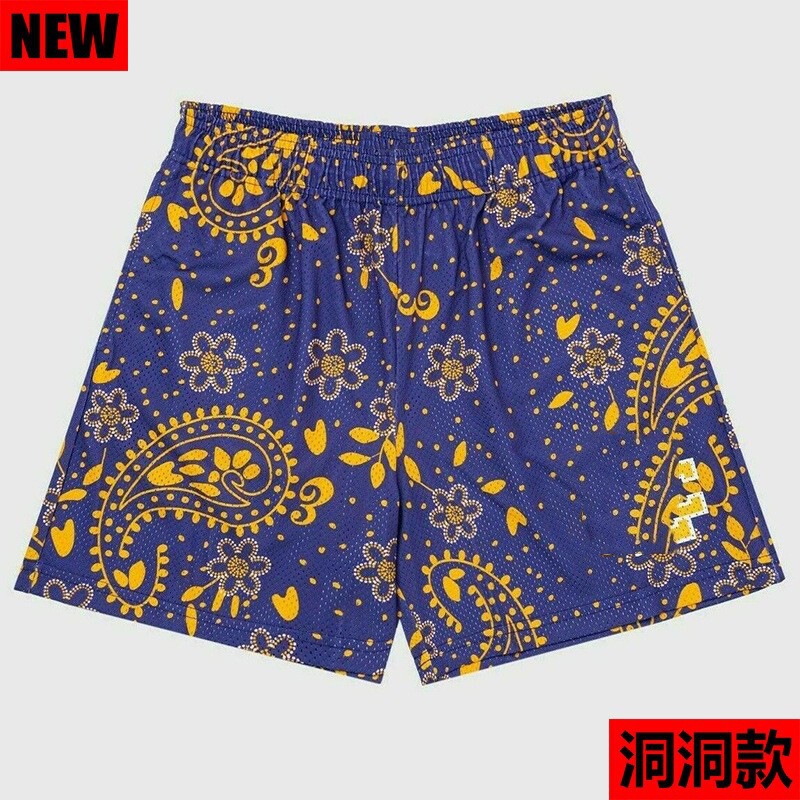 American Casual Shorts Fitness Muscle Sports Basketball Pants Loose-fit Quarterer Mesh Breathable European and American Cross-border Shorts