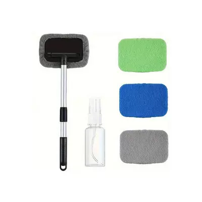 Wholesale Telescopic Pole Car Window | Car cleaning tools - 1-set-square-plate-4-color-cloth-covers-spray-bottle