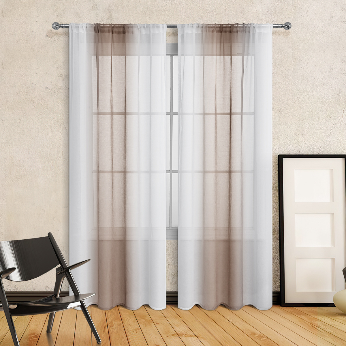 SHEIN productos terminados de la venta de todo el color de la pantalla de ventana gradiente de barra cortina semi-obstrucción de tela TEMU nuevo