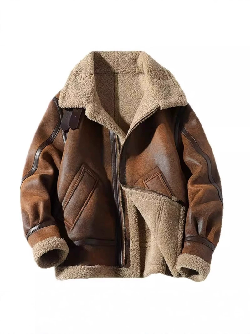 Warm brown demi-season down jacket