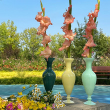 中古小花瓶摆件客厅高级感插干花水养鲜花玻璃瓶法式高脚水培装饰