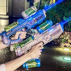 クロスボーダー新品電動連発宇宙水鉄砲ライト出水大容量滋水鉄砲アウトドアビーチインタラクティブ射撃