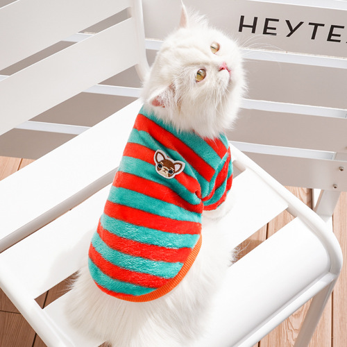 Pet Clothing Winter Warm Embroidered Dog Teddy Bichon Frize Small and Medium Dogs Dog Cat Clothes Cat Supplies Wholesale
