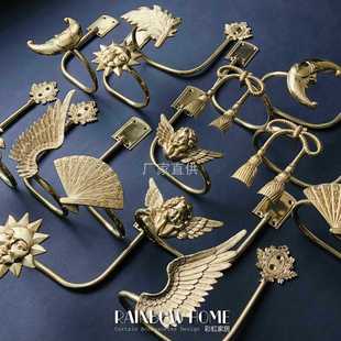 Export Creative Little Angel Wings Brass Curtain Hook Decorative Hook Retro Strap European Wall Hook
