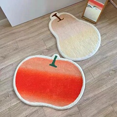 Insグラデーションフルーツカーペット浴室吸水滑り止め模造カシミヤ漫画家庭用マットベッドサイドブランケット異形ブランケット