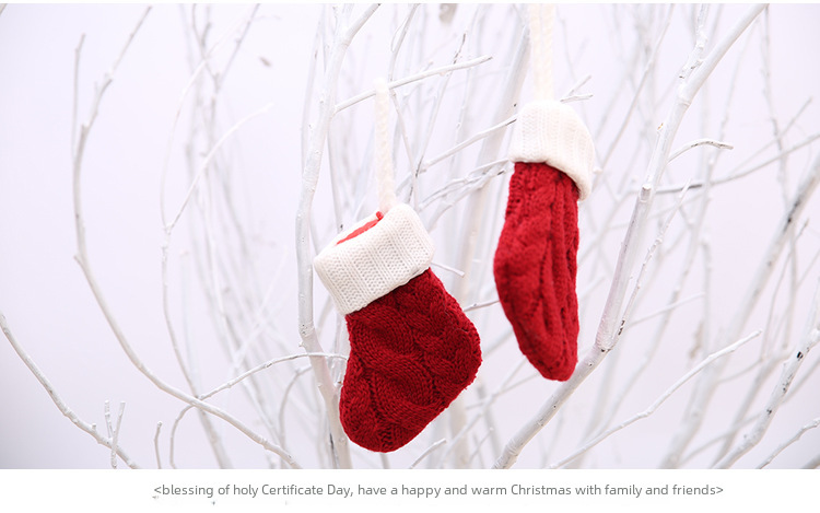 Support de couverts de noël chaussettes en tricot décoratives_voghion.com