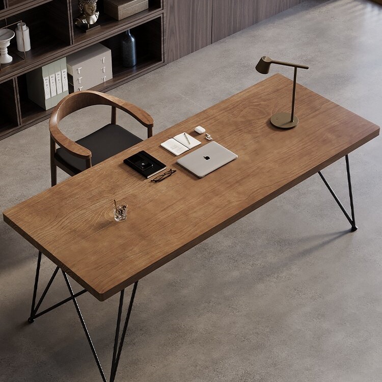 Nordic Solid Wood Desktop Computer Table Home Simple Office Desk Bedroom Desk Large Board Table Modern Long Workbench