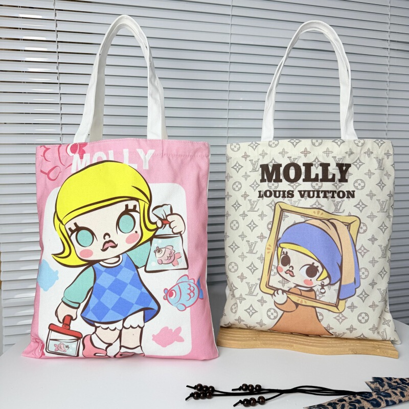 New In-Stock High-Appearance Canvas Bag with Large Capacity, Cartoon Design, Suitable for Students, Shoulder Bag, Tote Shopping Bag for Women New In-Stock High-Appearance Canvas Bag with Large Capacity, Cartoon Design, Suitable for Students, Shoulder Bag, Tote Shopping Bag for Women