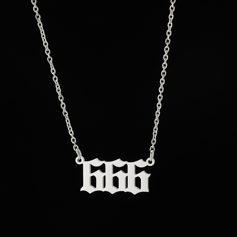Stainless Steel Simple Style Plating Number Pendant Necklace display picture 3