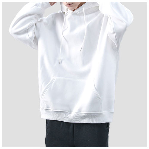 Men's Loose Korean Style Casual Sport Hoodie Solid Color Korean Trend Autumn Cool Style Outerwear Couple Set Fashion
