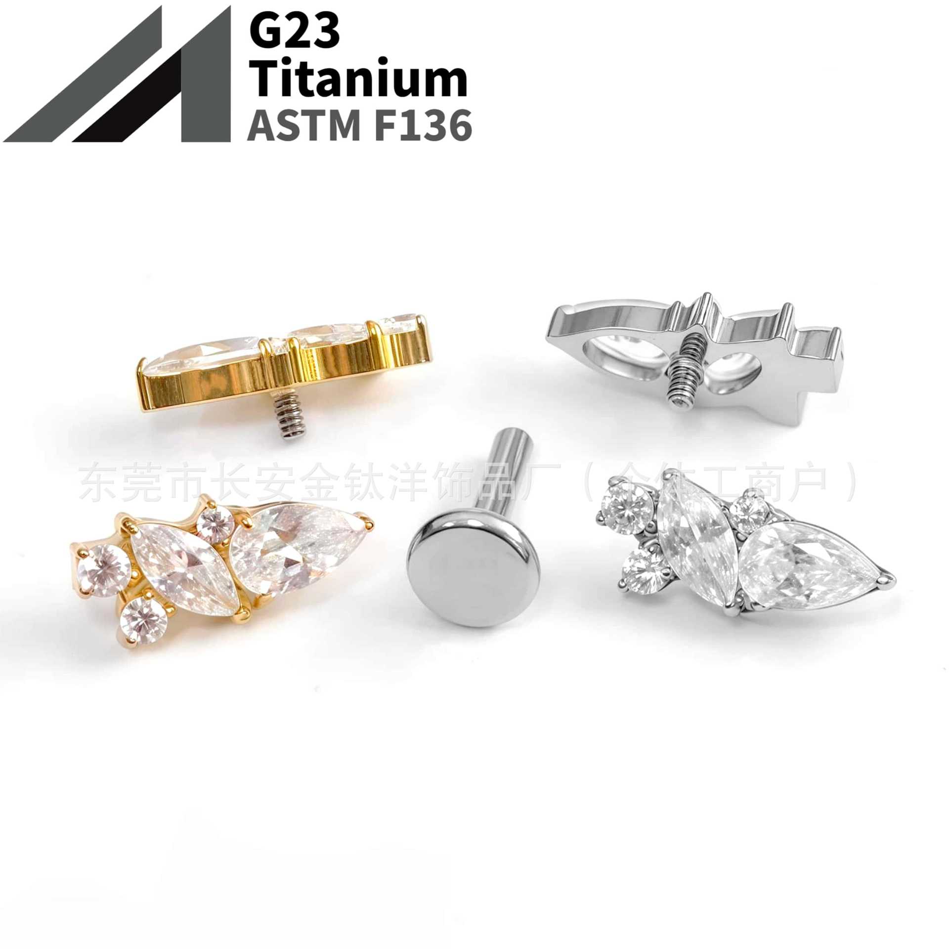 Pointed titanium steel lip stud product view
