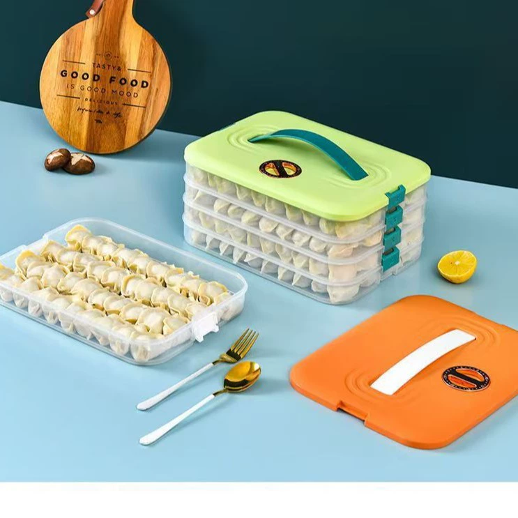 Hot selling fresh-preserving dumpling box refrigerator special artifact household quick-frozen dumpling wonton multi-layer stacking storage box