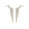 Fashionable brand zirconium, earrings, elegant silver needle, European style, wholesale