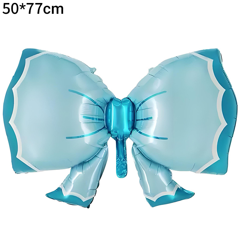 Nuevo Globo de Aluminio con Forma de Lazo de Macaron, Globo Grande Azul con Forma de Corbata de Moño, Globo de Aluminio para Decoración de Fiestas de Cumpleaños