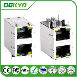 千兆网络插座  2X1 双口  RJ45网络连接器 DGKYD21Q077DB2A4D068