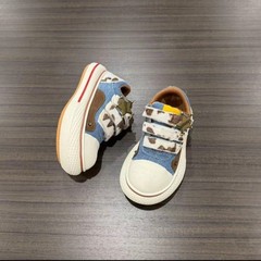 ADC达芬奇男女联名款米奇黑色大头鞋女可爱圆头增高牛仔帆布鞋潮