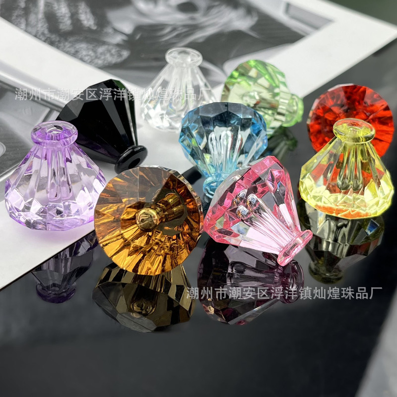 Color mounting beads transparent acrylic handle diamond cabinet hanger iron drawer craft decorations accessories