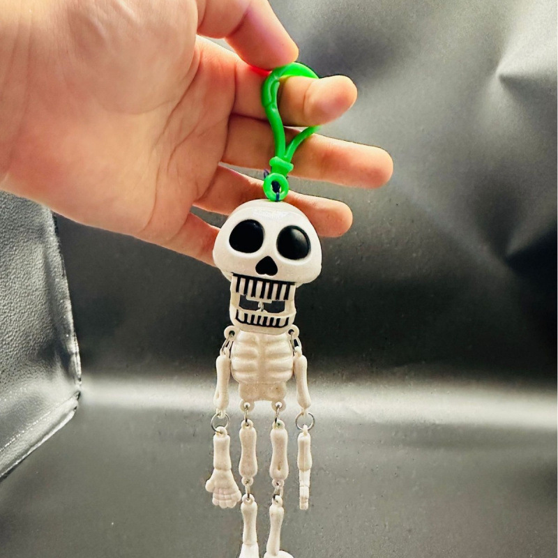 In-Stock Halloween Fun Pull-String Skeleton Cross-Border Trending Keychain Quirky Pull-String Skeleton Skeleton Bag Charm