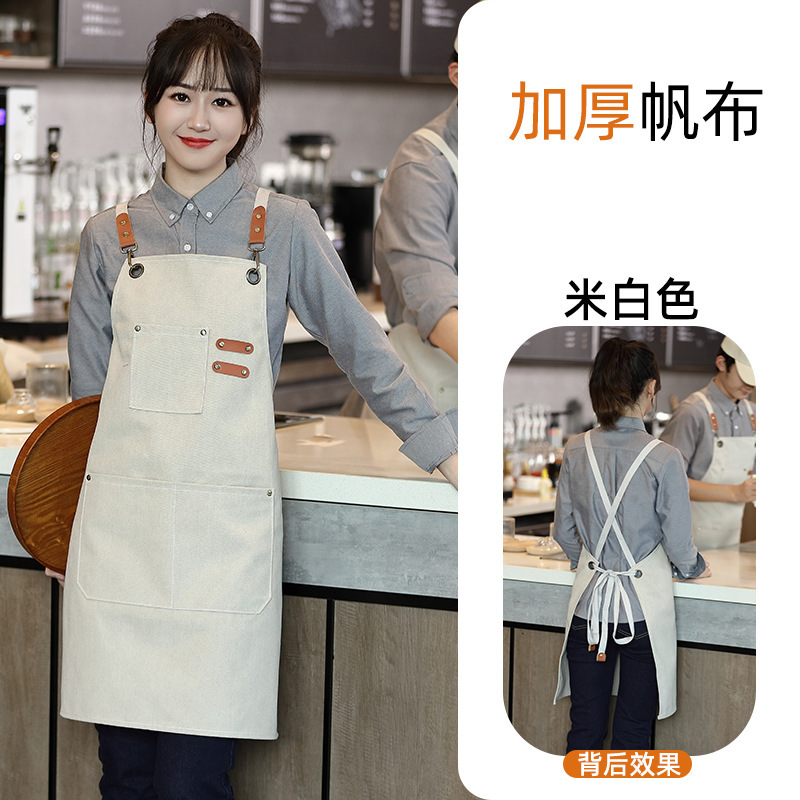 Gran por mayor delantal lienzo a prueba de aceite doméstico té de leche cafetería cocina horticultura ropa de trabajo impresión antisucia un lote