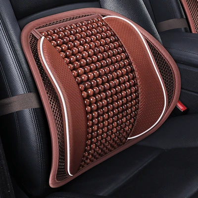 Model in the Car, Waist support - wing-wooden-beads-on-the-waist-brown