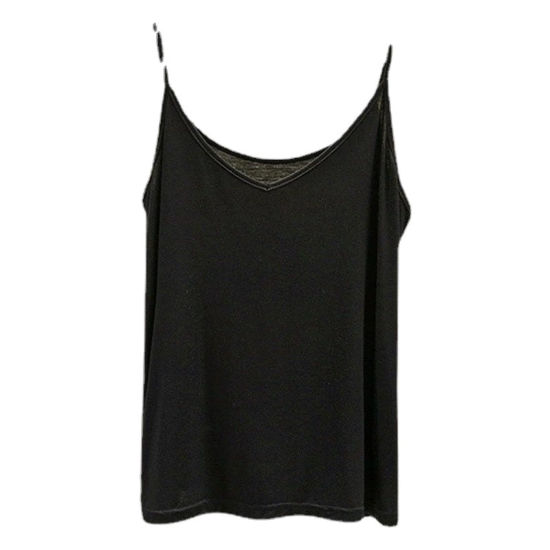 Модальная майка для женщин, однотонная, с V-образным вырезом, без рукавов, облегающая, эластичная, можно носить как верхнюю одежду или как нижний слой.