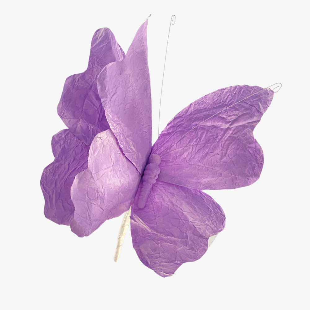 Arte de papel de simulación Decoración de flores de papel de mariposa Decoración de ventana de mariposa Decoración de escena de boda Flor falsa