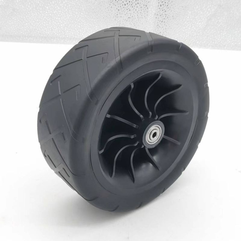 厂家直销8寸布兜车塑料轮 儿童手推车三轮车轮子8寸PVC实心轮