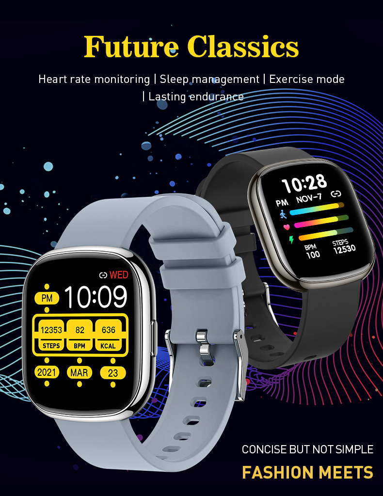 P52 SmartWatch Heart Rate Monitor BT Music Weather DIY Watch_voghion.com