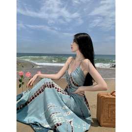 2023新款连衣裙异域风情复古风波西米亚沙滩裙子泰国度假长裙