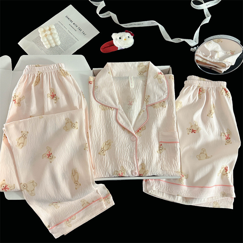 Juego de tres piezas Cloud Cotton-3102 # Pink Bear