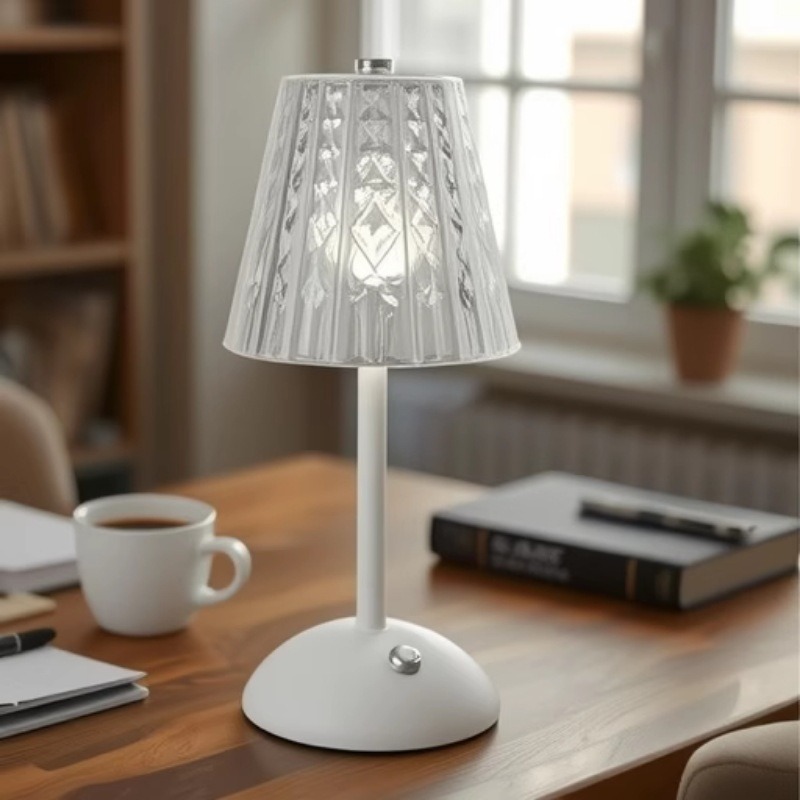 Lámpara de mesa de bar retro, luz de ambiente de escritorio de campamento al aire libre, luz de noche, luz de ambiente, larga duración de la batería, luz de mesa de barra clara