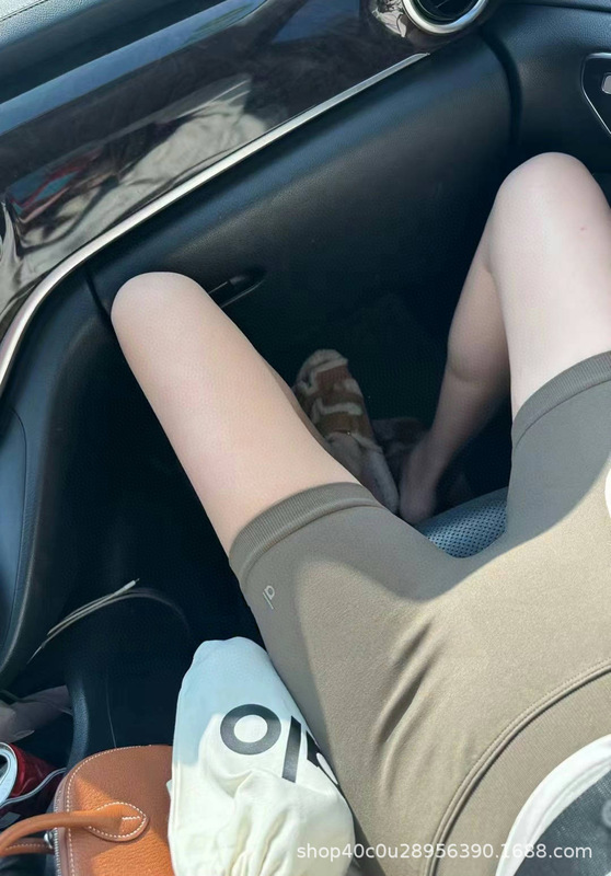 alo跨境运动短裤女高腰提臀骑行三分裤跑步健身瑜伽紧身短裤|undefined