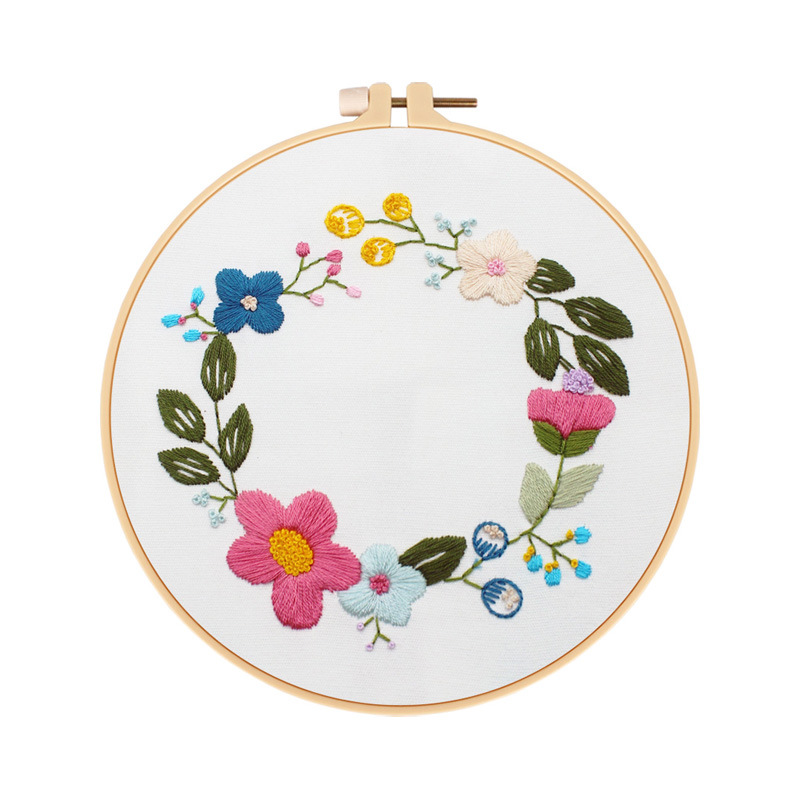 Bordado transfronterizo bricolaje paquete de material hecho a mano fragante flores y plantas serie de flores bordado europeo traje de costura