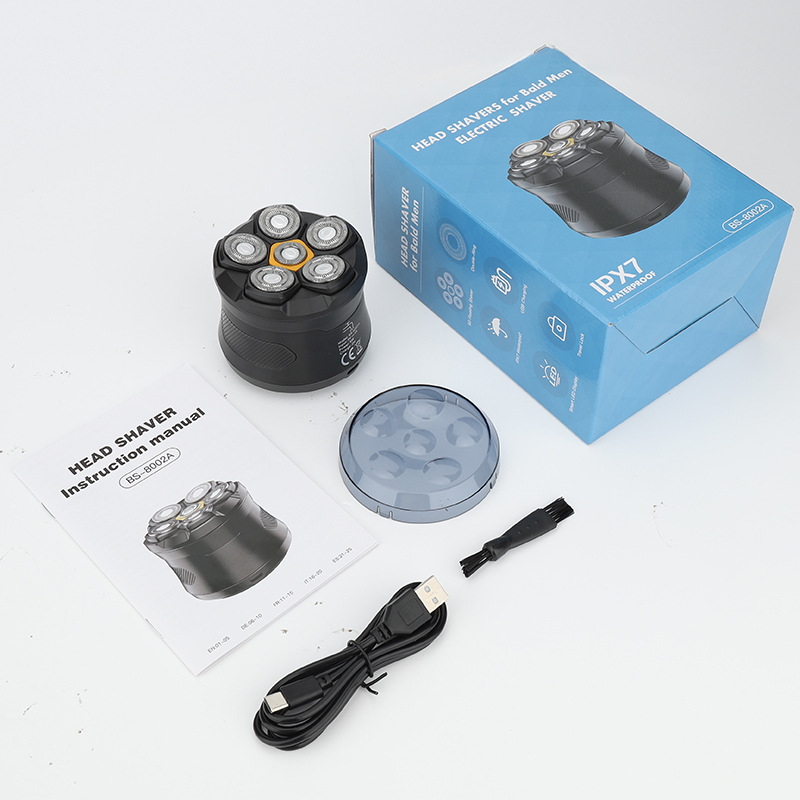 Corte de pelo casero de hombre 6D cabeza de succión magnética afeitadora de alta potencia cuchilla de barba máquina de lavado de cuerpo completo