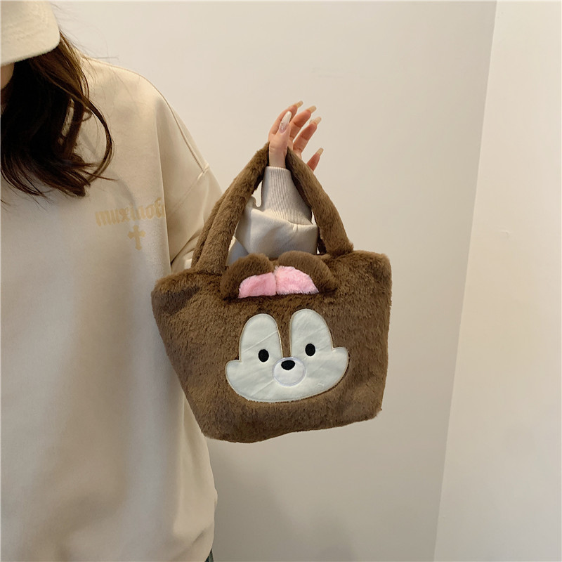 Bolsa de peluche femenina, linda, estilo Coolomi, bandolera, maquillaje, regalo de cumpleaños, al por mayor