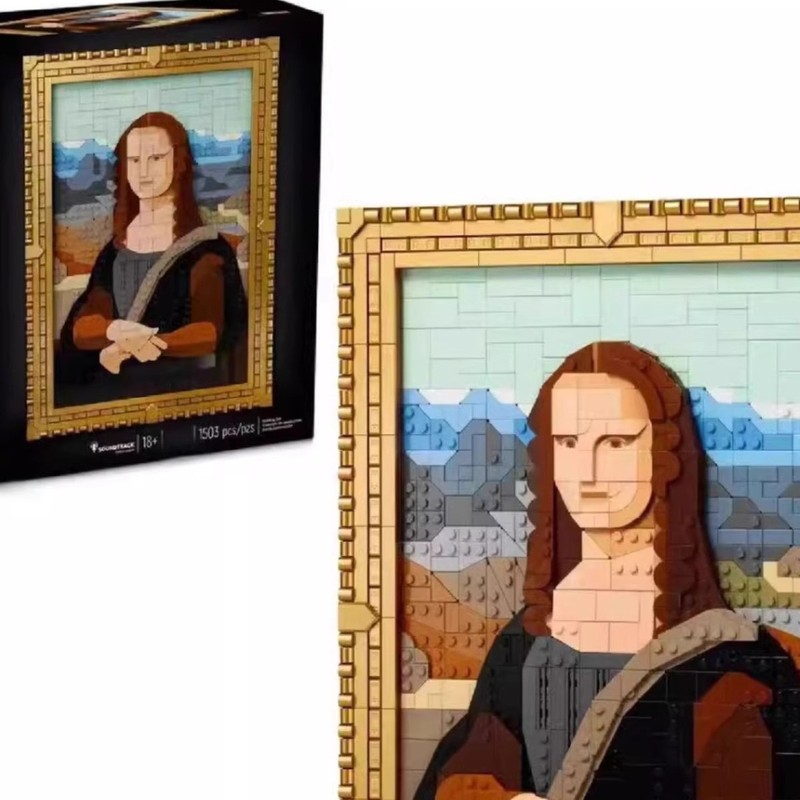 レゴクリエイティブアートシリーズの世界の有名な絵画モナリザの笑顔ピクセルビルディングブロック絵画装飾品と互換性があります。|undefined