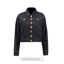 小众设计牛仔外套2025新款长袖单排扣线条设计高级感短款牛仔夹克