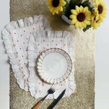 韩系ins风餐垫仪式感餐巾高颜值杯垫双层棉爱心餐桌垫西餐咖啡垫